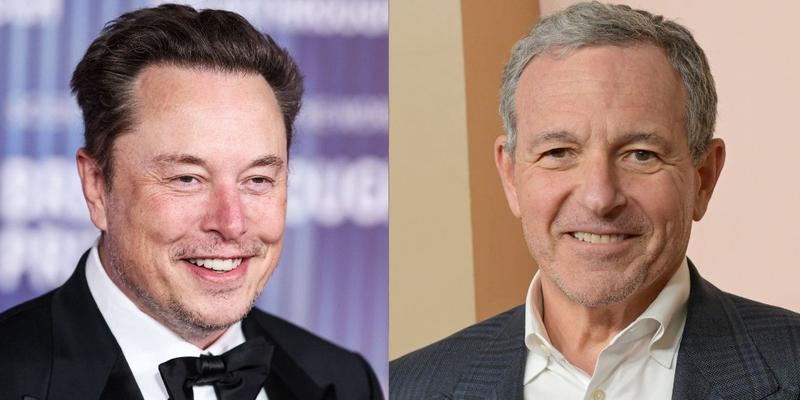 Elon Musk (left) Bob Iger (right)