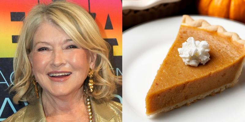 Martha Stewart (left) pumpkin pie slice (right)