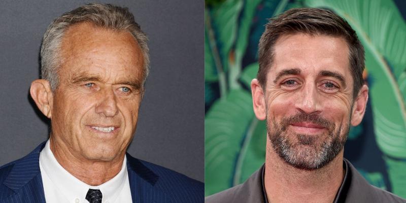 Robert F Kennedy Jr (left) Aaron Rodgers (right)