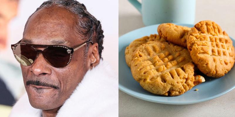 Snoop Dogg (left) Peanut butter chocolate chip cookies (right)