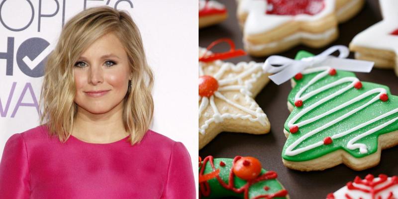 Kristen Bell (left) christmas cookies (right)