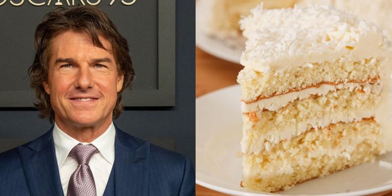 Tom Cruise (left) Coconut cake (right)