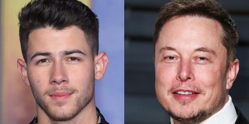 Nick Jonas, Elon Musk, photo collage