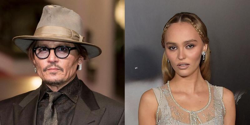 Johnnys Depp and Lily-Rose Depp photo collage