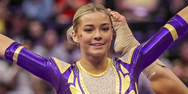 December 16, 2024: LSU's Olivia ''Livvy'' Dunne competes on the floor during LSU's Gym 101 Open Mike Night at the Pete Maravich Assembly Center in Baton Rouge, LA. Jonathan Mailhes/CSM (Credit Image: © Jonathan Mailhes/Cal Sport Media) Newscom/(Mega Agency TagID: csmphotothree333864.jpg) [Photo via Mega Agency]