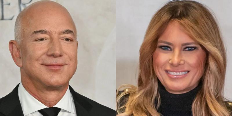 Jeff Bezos, Melania Trump photo collage