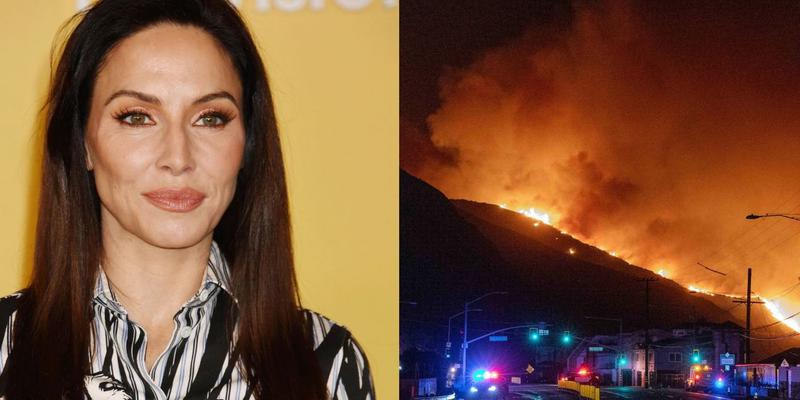 Whitney Cummings (left) Wildfires in California (right)