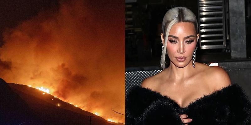 Pacific Palisades fire, Kim Kardashian photo collage