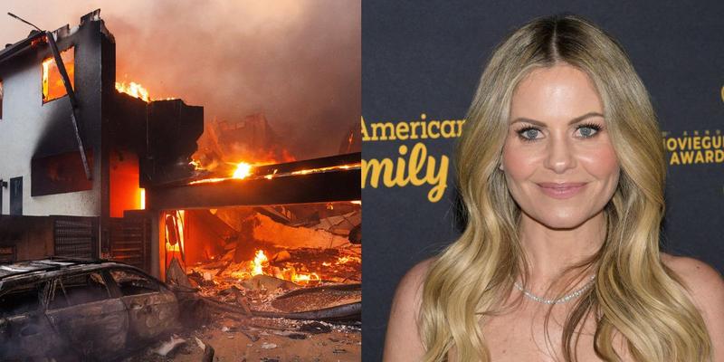 Wildfires burning house (left) Candace Cameron Bure (right)