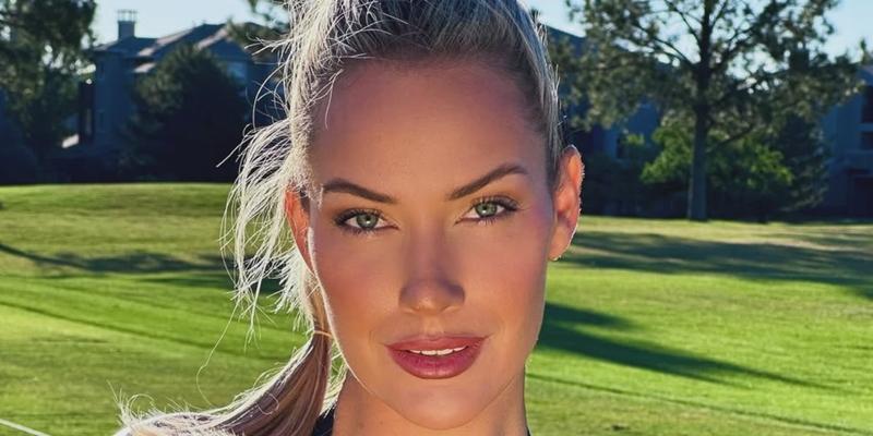 Paige Spiranac poses for the camera.