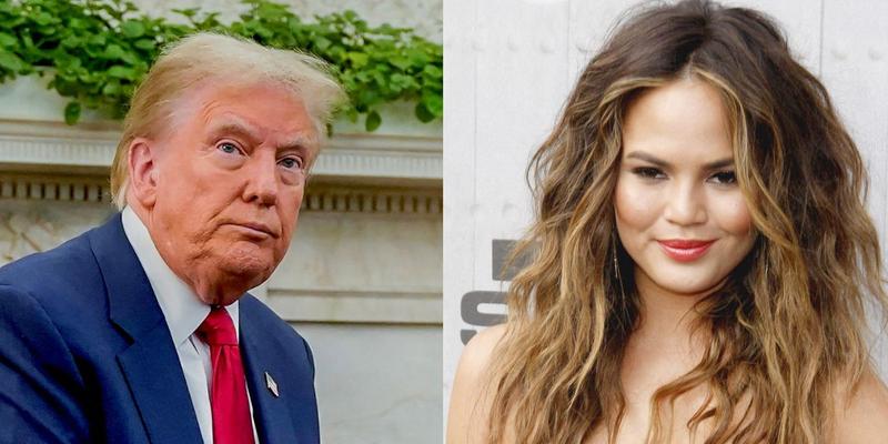 Donald Trump (left) Chrissy Teigen (right)