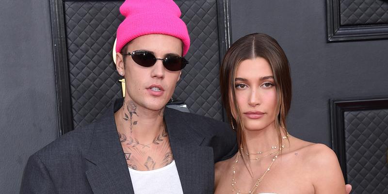 Justin Bieber and Hailey Bieber at The 64th Annual GRAMMY Awards