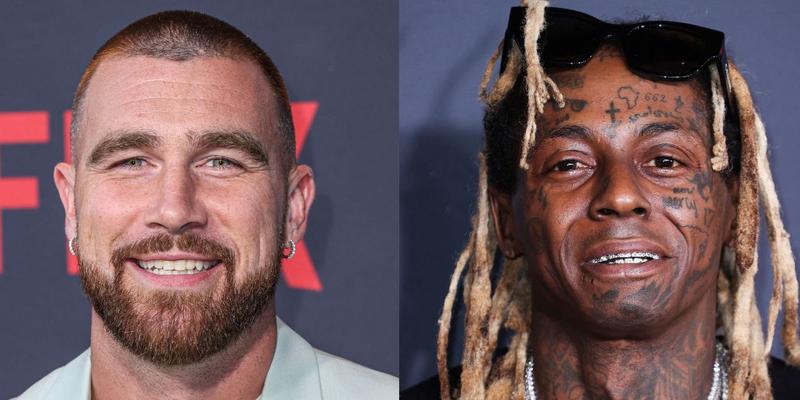 Travis Kelce (left) Lil Wayne (right)