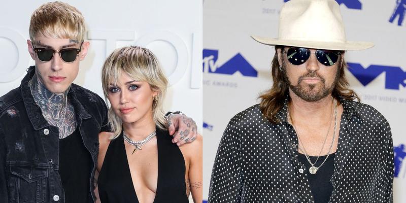 Trace Cyrus and Miley Cyrus (left) Billy Ray Cyrus (right)