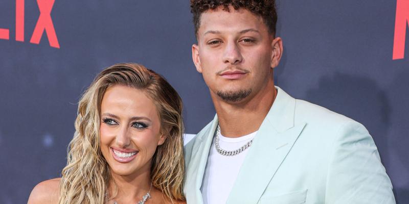 Brittany Mahomes and Patrick Mahomes at Los Angeles Premiere Of Netflix's 'Quarterback' Season 1