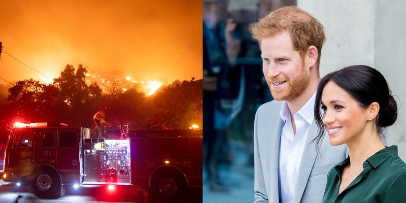 Prince Harry and Meghan Markle praised for helping wildfire victims