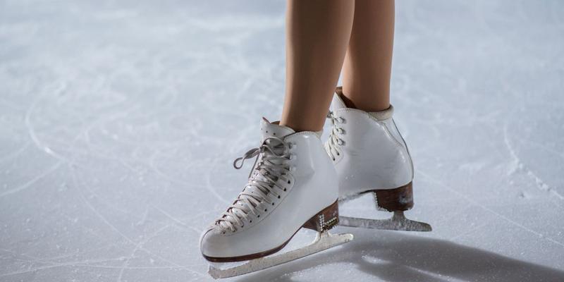 Girl wearing ice skates