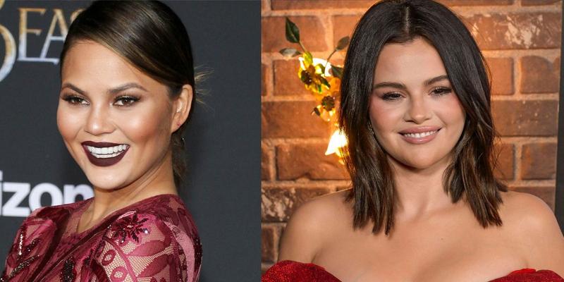 Chrissy Teigen (left) Selena Gomez (right)