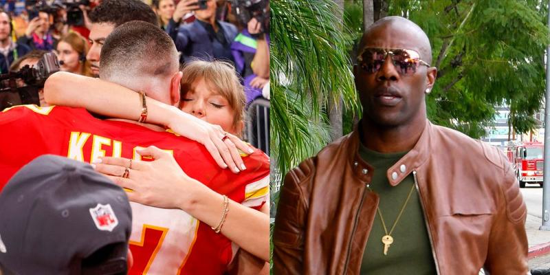 Travis Kelce and Taylor Swift, Terrell Owens photo collage