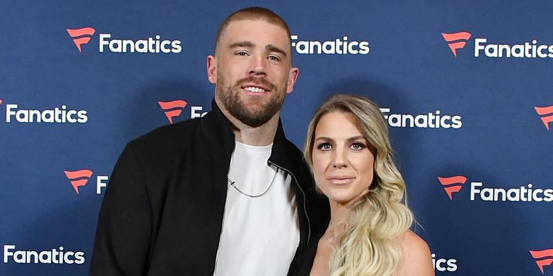 Zach Ertz and Julie Ertz at Michael Rubin's Fanatics Super Bowl Party