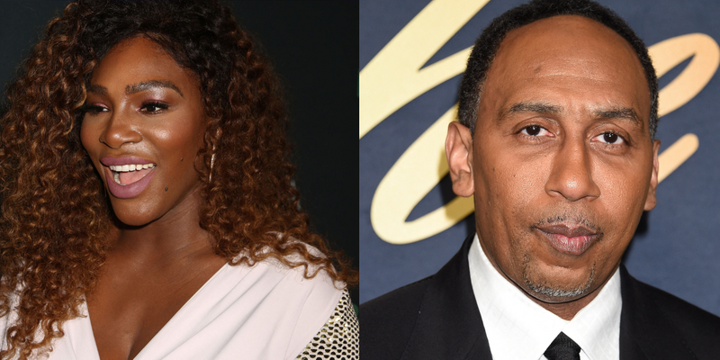 Side by side of Stephen A Smith and Serena Williams.