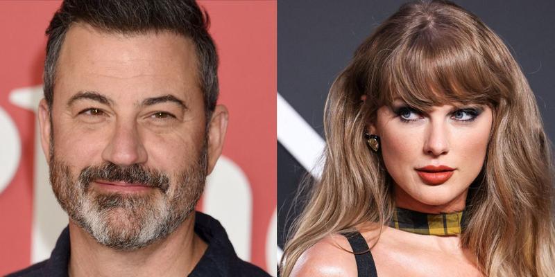 Jimmy Kimmel (left) Taylor Swift (right)