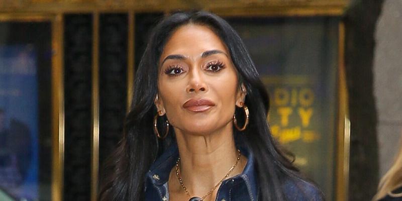 Nicole Scherzinger wore double denim while arrives at the Kelly Clarkson Show in NYC on Oct 29, 2024. 29 Oct 2024 Pictured: Nicole Scherzinger. Photo credit: ZapatA/MEGA TheMegaAgency.com +1 888 505 6342 (Mega Agency TagID: MEGA1224694_001.jpg) [Photo via Mega Agency]