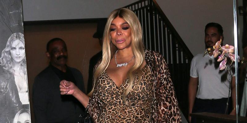 Wendy Williams wears a full-length Leopard Print dress as she left dinner at 'Catch' Restaurant in West Hollywood, CA