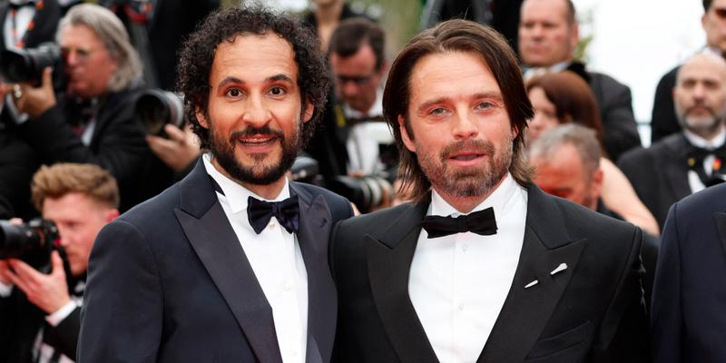 Ali Abbasi and Sebastian Stan at 'The Apprentice' during the 77th Cannes Film Festival at Palais des Festivals in Cannes, France