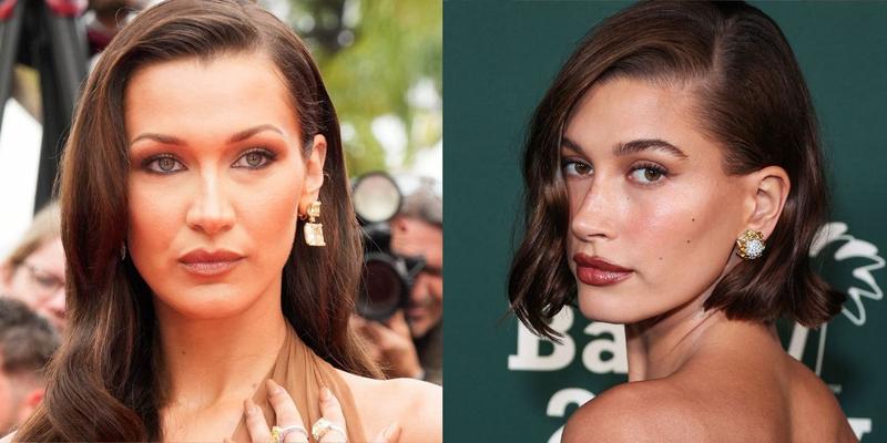 Bella Hadid (left) Hailey Bieber (right)