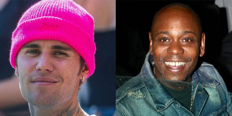 Justin Bieber (left) Dave Chappelle (right)