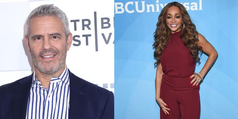 Side by side of Karen Huger and "RHOP" executive producer Andy Cohen.