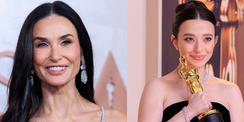 Demi Moore (left) MIkey Madison (right)