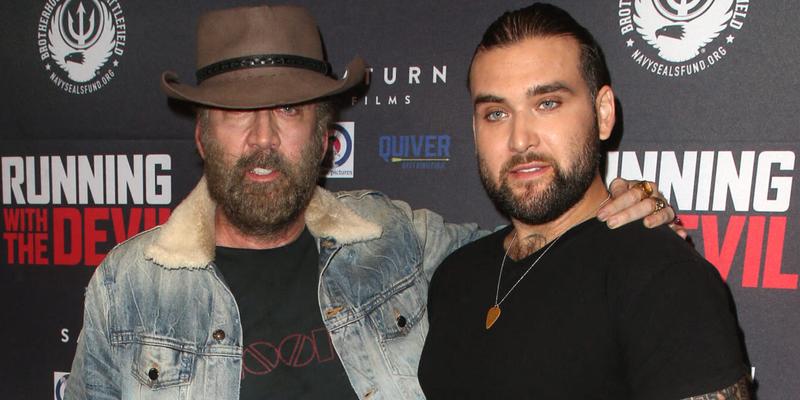 Nicolas Cage and his son Weston Coppola Cage at Premiere Of Quiver Distribution's "Running With The Devil