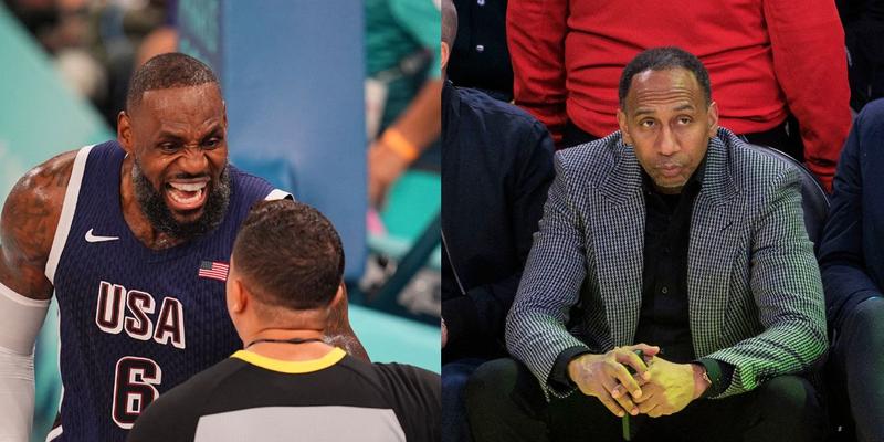 Side by side of Stephen A. Smith and LeBron James