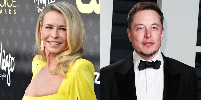 Chelsea Handler, Elon Musk photo collage