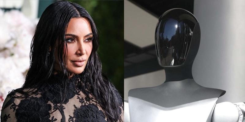 Kim Kardashian, Tesla Robot photo collage