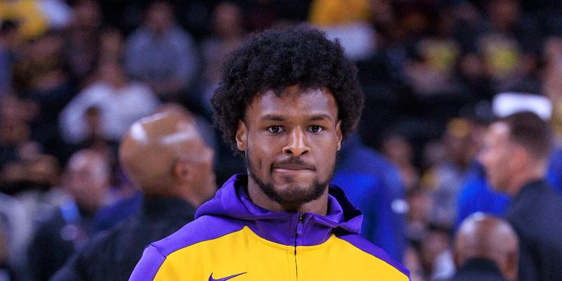 Bronny James during a Los Angeles Lakers game.