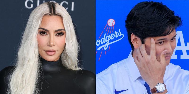 Kim Kardashian, Shohei Ohtani photo collage