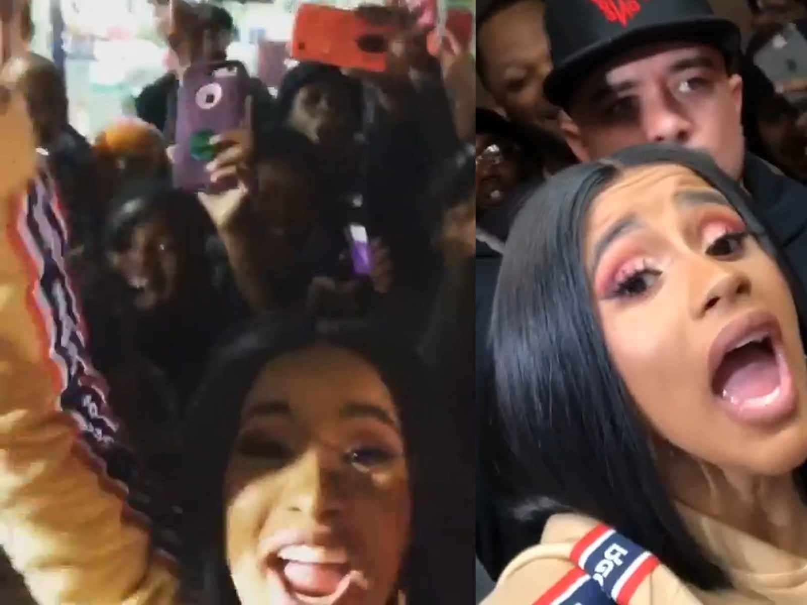 Cardi B Warms Up Fans by Handing Out Winter Coats