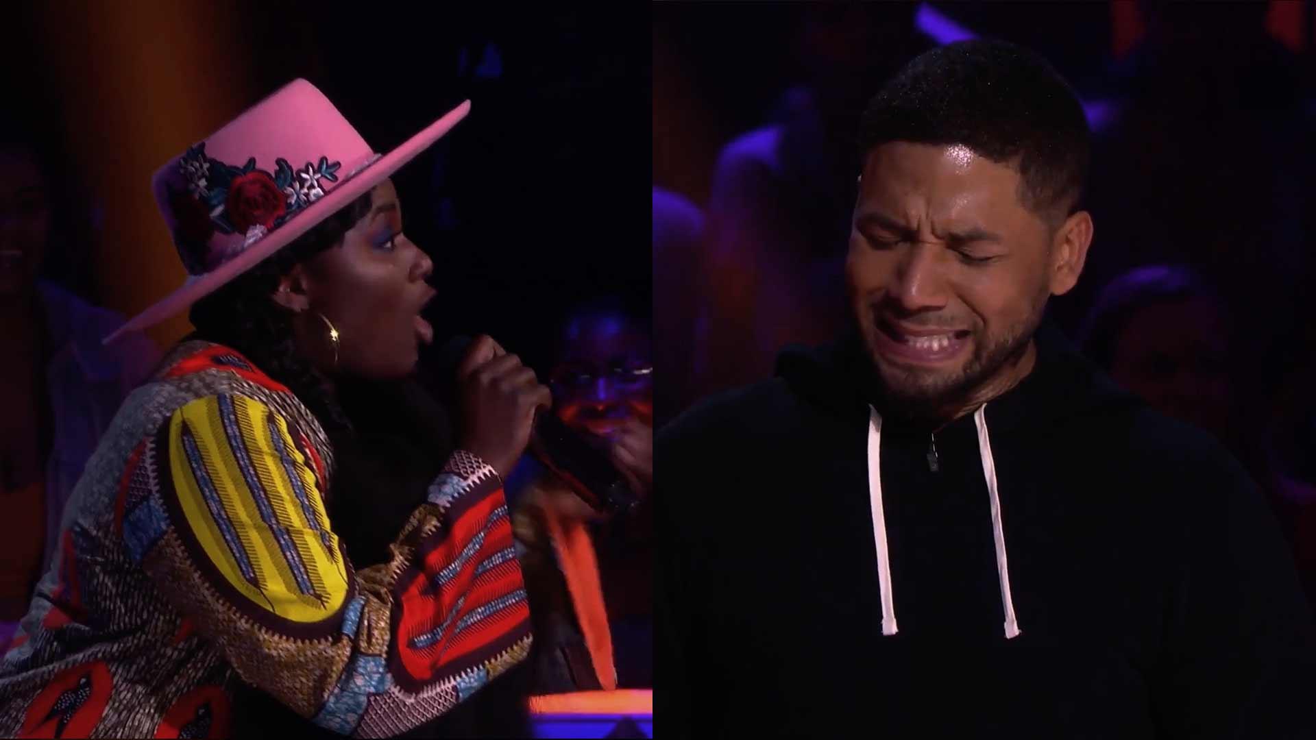 Jussie Smollett Loses to ‘OITNB’ Star, Cracks Joke About Bail in Pulled ‘Drop the Mic’ Battle