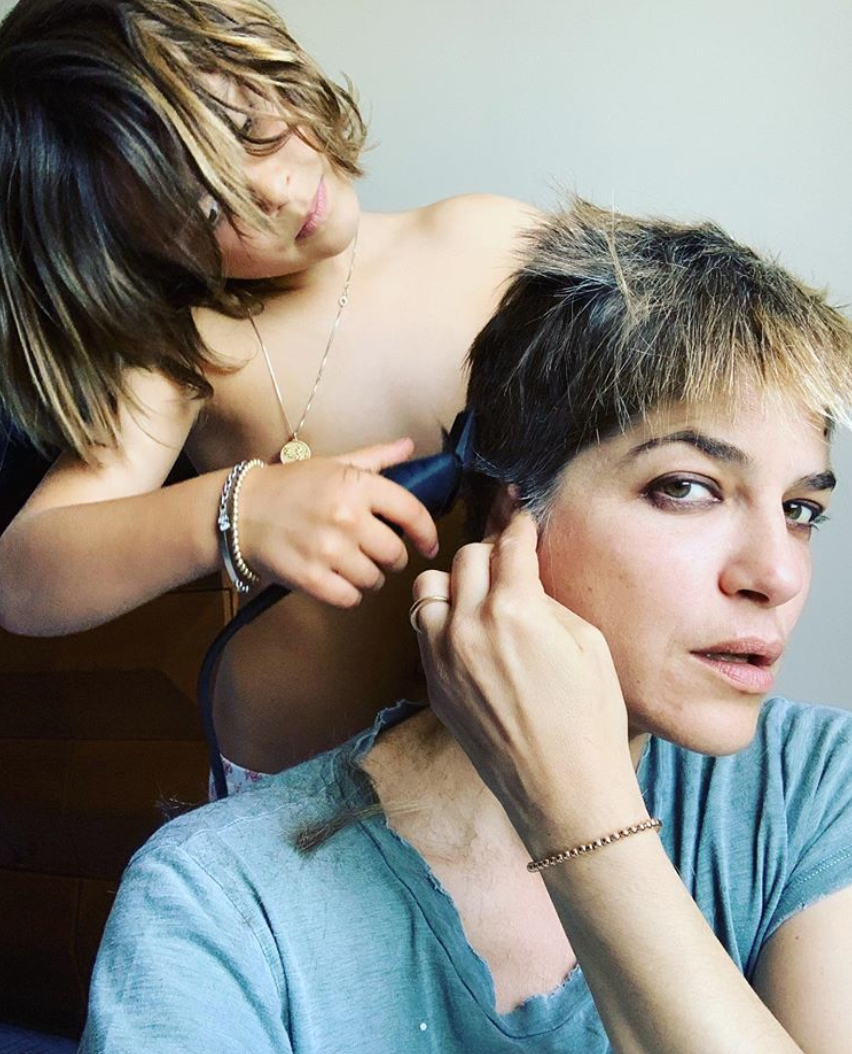 Selma Blair Shares Sweet Pic of 7-Year-Old Son Shaving Her Head