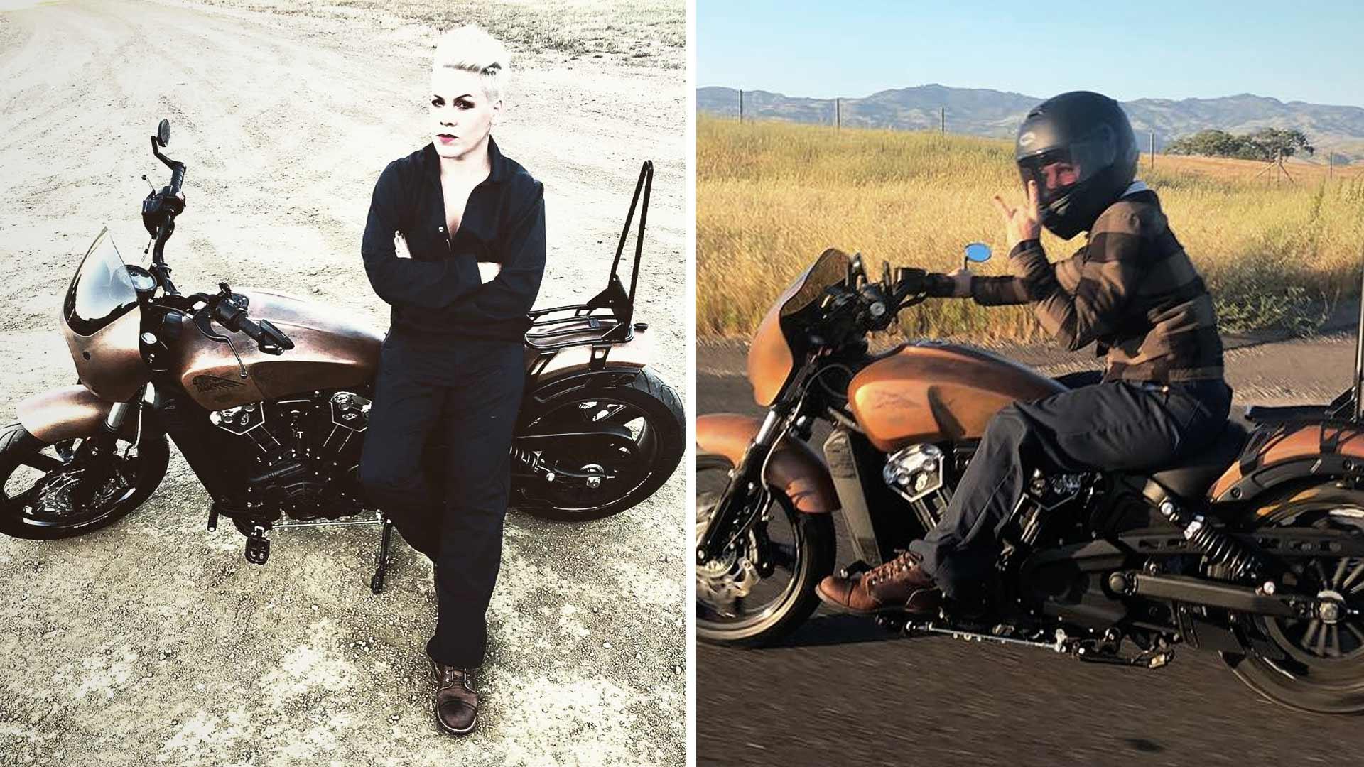 P!nk Takes Motorcycle for a Spin After Carey Hart Builds and Gifts Her a New Bike