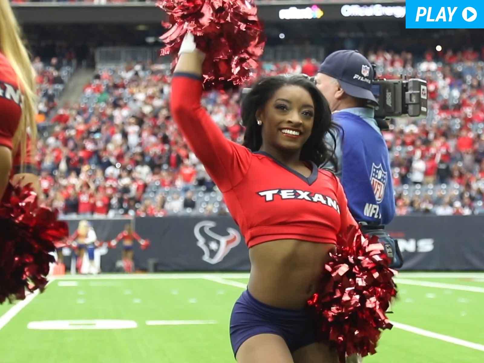 Simone Biles Is Full of Spirit as Houston Texans Cheerleader, How ‘Bout You?!