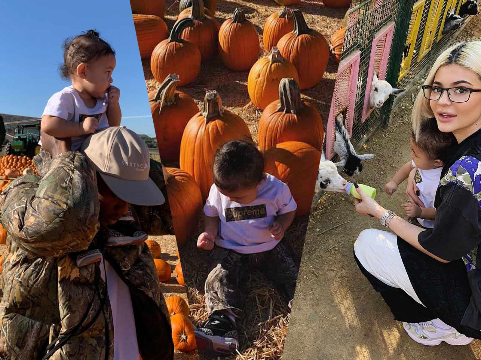 Kylie Jenner & Travis Scott Take Stormi To Her First Pumpkin Patch: Let’s Goooourd!