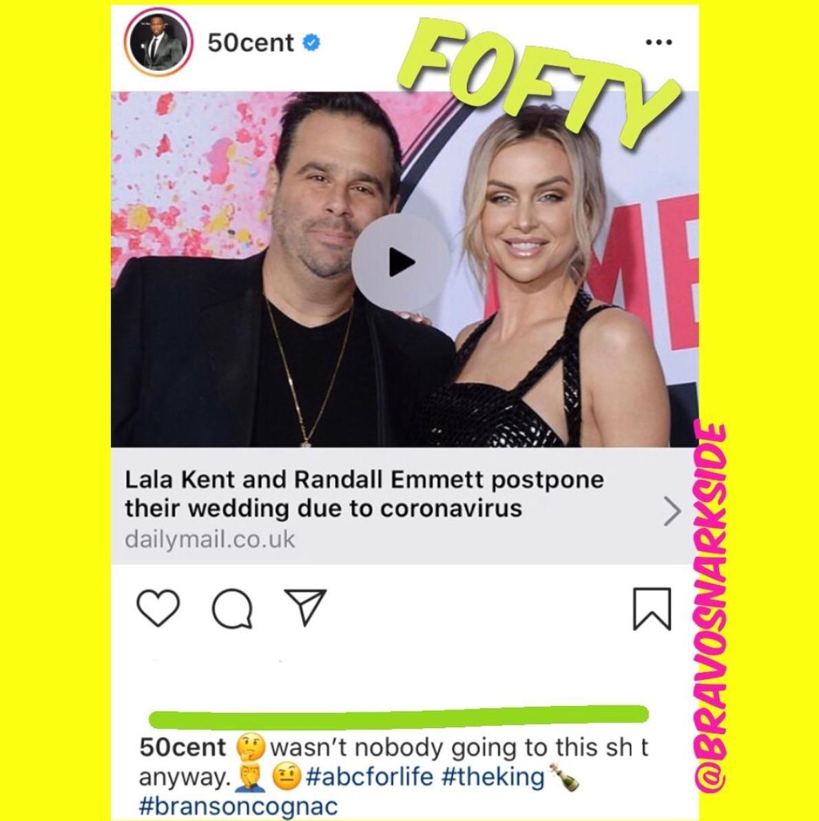 Rapper 50 Cent Shades Lala Kent And Randall Emmett On Instagram After