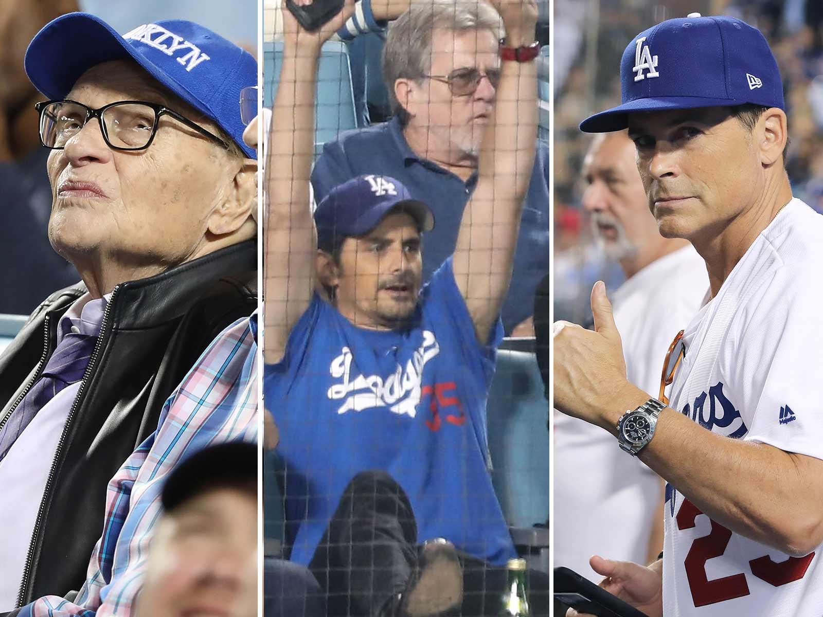 Rob Lowe, Larry King & Other Stars Pull LateNight at Dodger Stadium