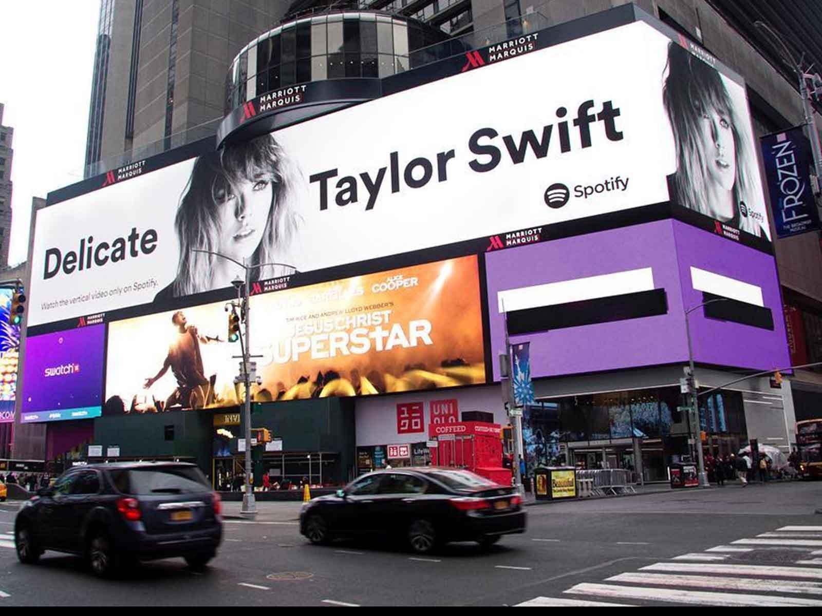 Taylor Swift Humblebrags Over Huge Ad in Times Square