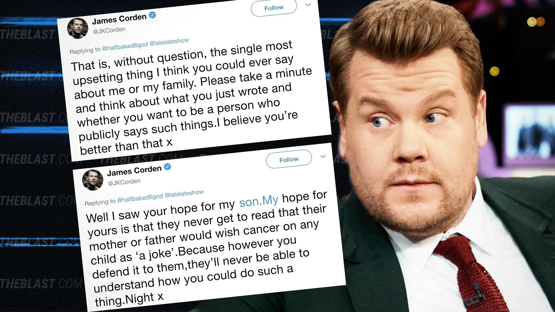 James Corden Slams Troll Who Wished Cancer on His Child