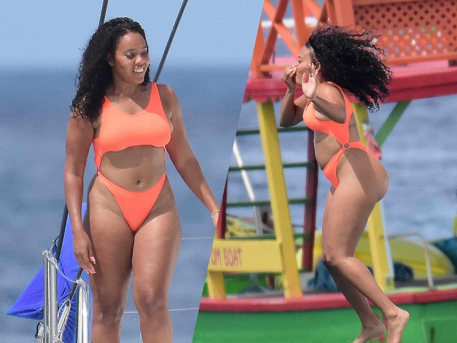 ‘Growing Up Hip-Hop’ Star Angela Simmons Takes a Plunge in Barbados